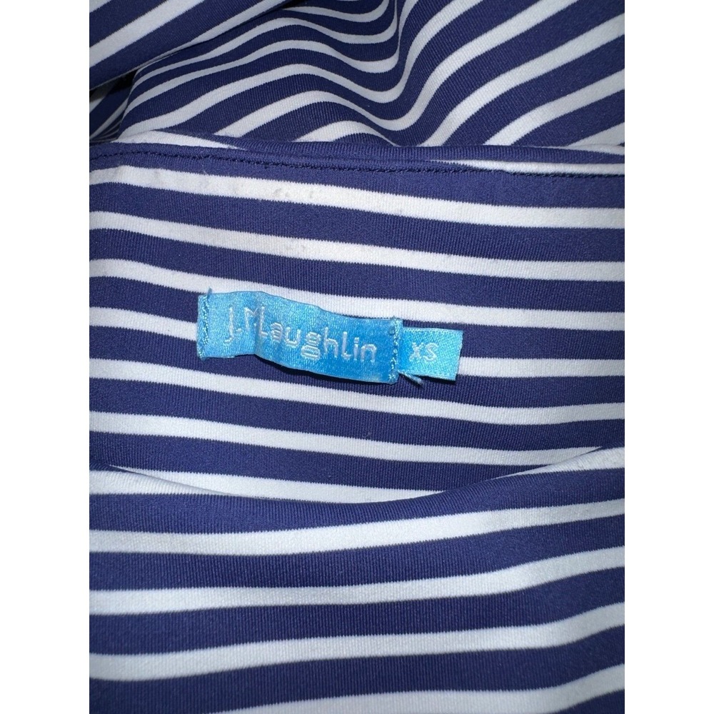 A7* J. MCLAUGHLIN navy blue and white striped Nicola tiered sleeveless dress XS - Picture 2 of 4